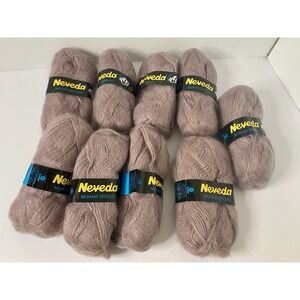 Neveda Mohair Special Yarn 30% Kid Mohair 9 Skeins 50g Each Purple